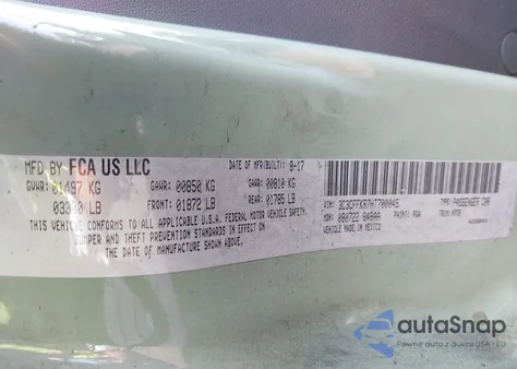 2017 Fiat 500 Pop из США, поврежденный, VIN 3C3CFFKR7HT700045